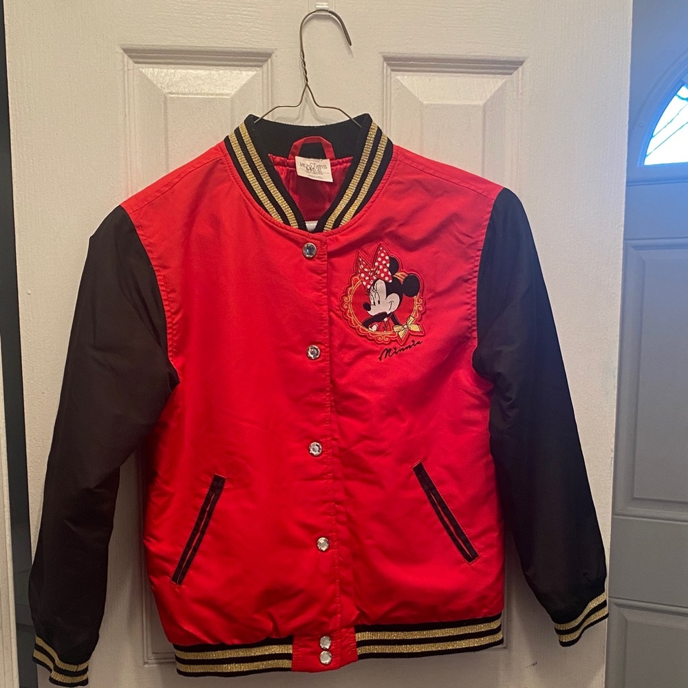 Disney Kids Red and Black Minnie Mouse Puffer Jacket